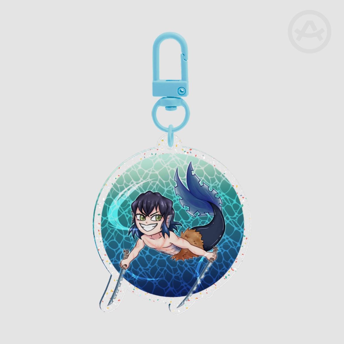 Inosuke Fish Glitter Acrylic Keychains
