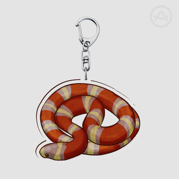 Curled Albino Nelson Milk Snake Acrylic Keychains