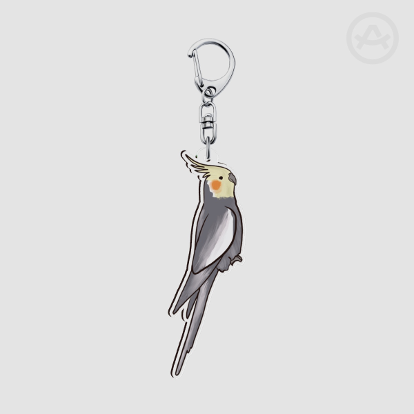 Cinnamon Cockatiel Bird Acrylic Keychains