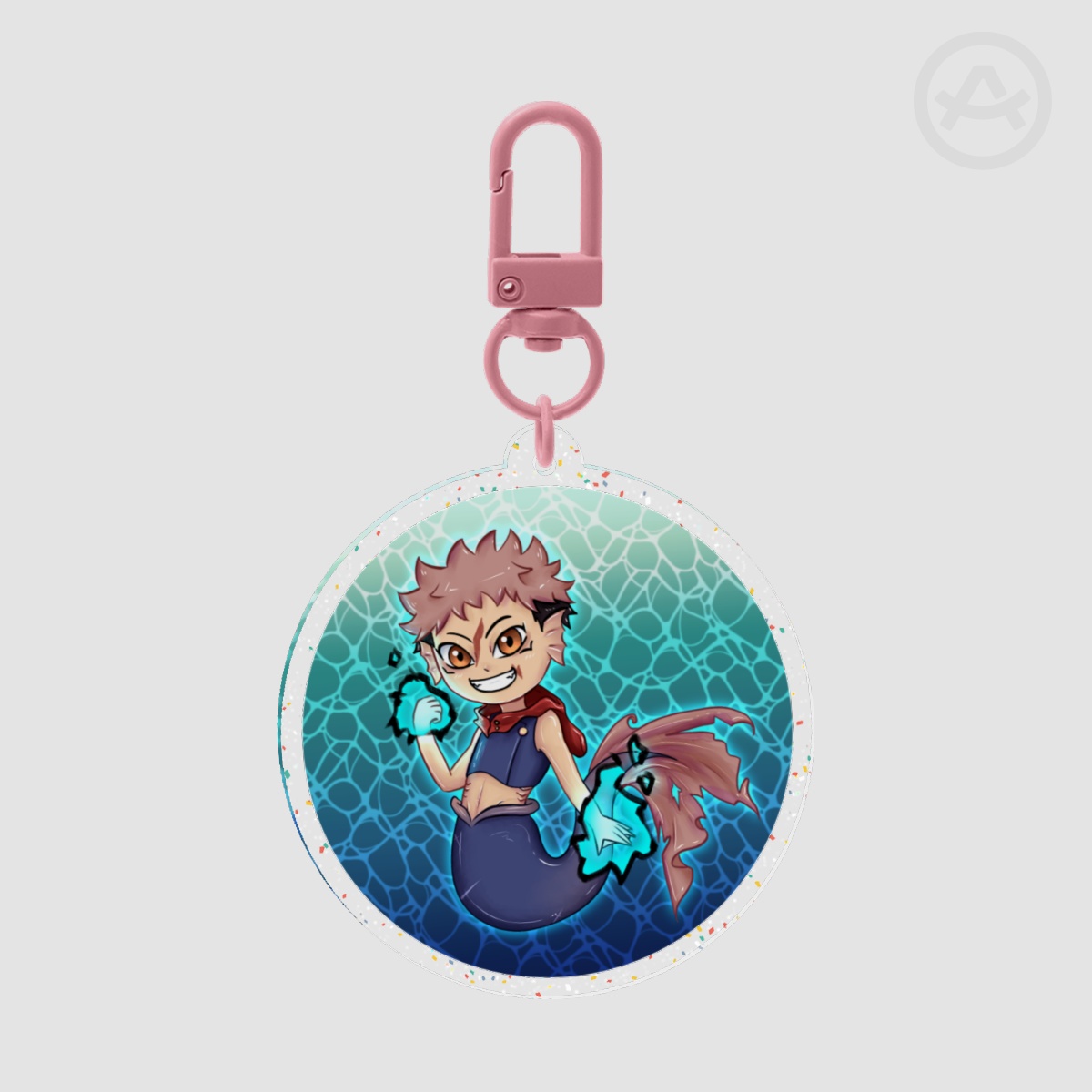 Yuji Fish Glitter Acrylic Keychains