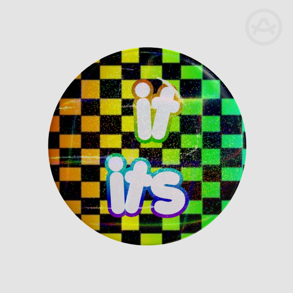 it/its scene rainbow Round Badges (Button Pins)