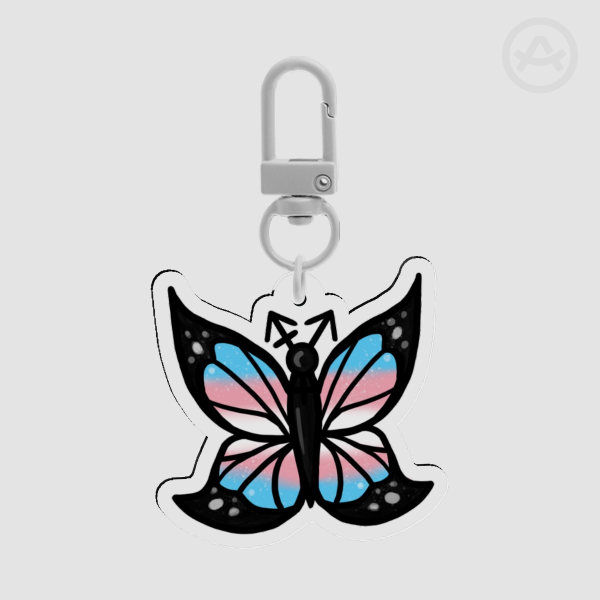 LGBTQ+ Transgender Butterfly Keychain