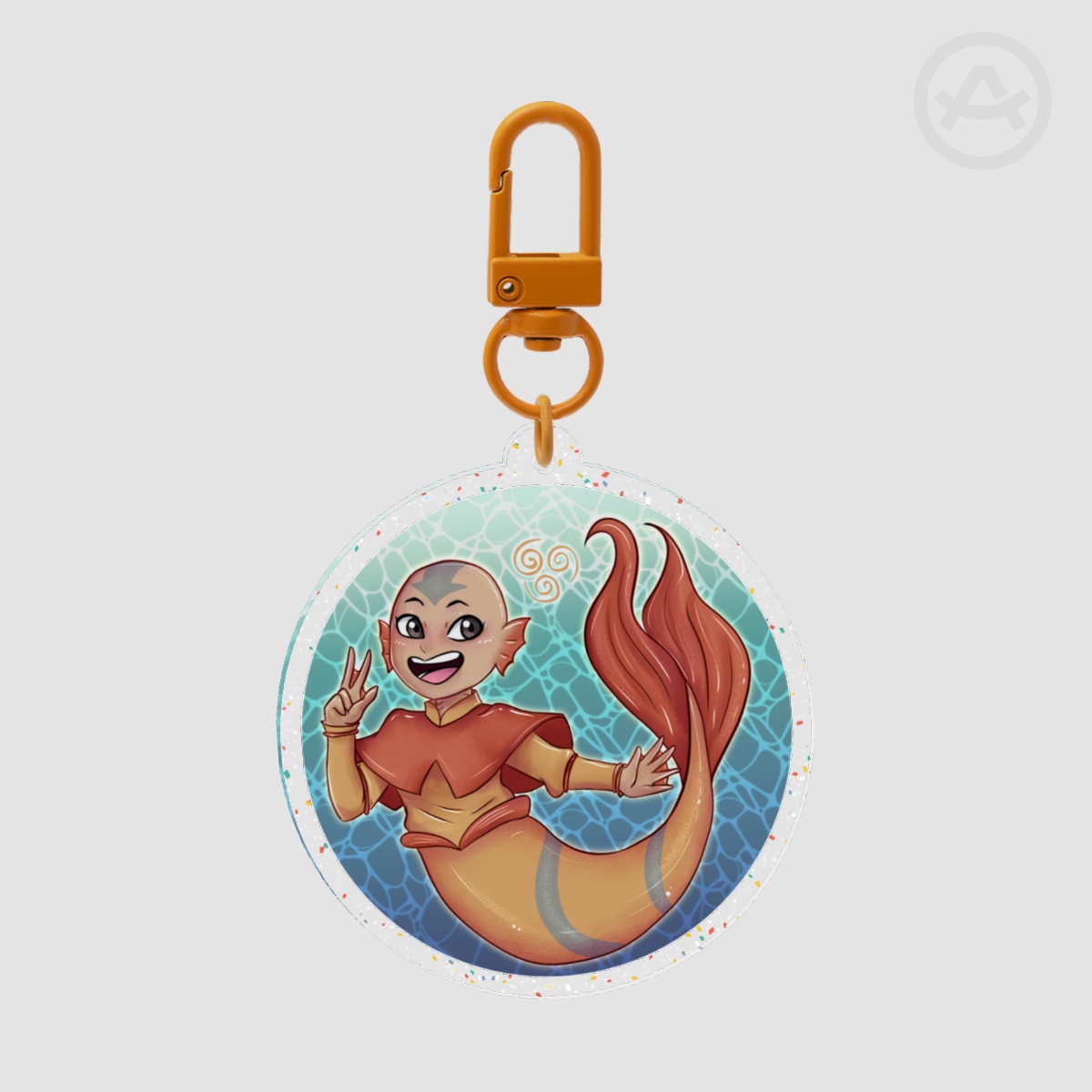 Aang Glitter Acrylic Keychains
