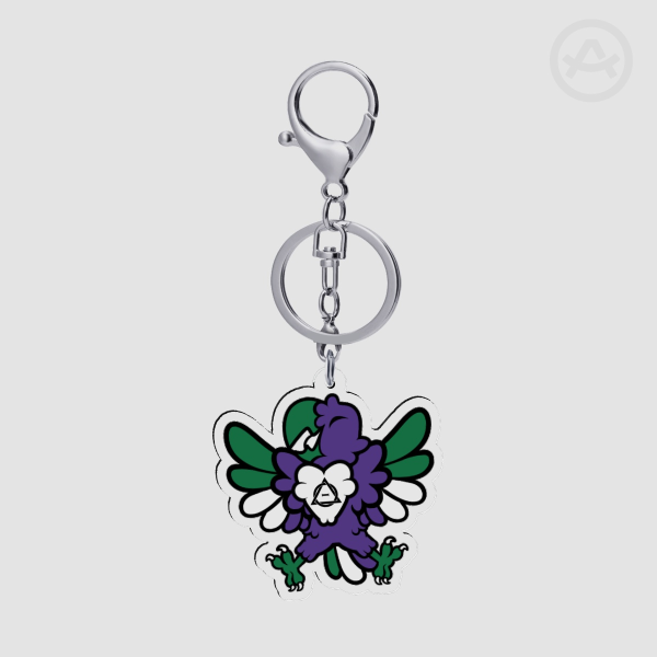 Pride Parrot Therian Keychain (Purple/ThetaDelta)