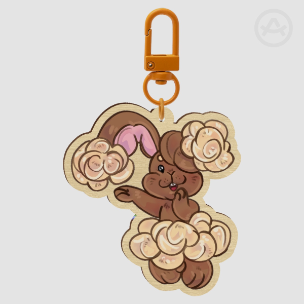 Bunny wooden charm 6cm
