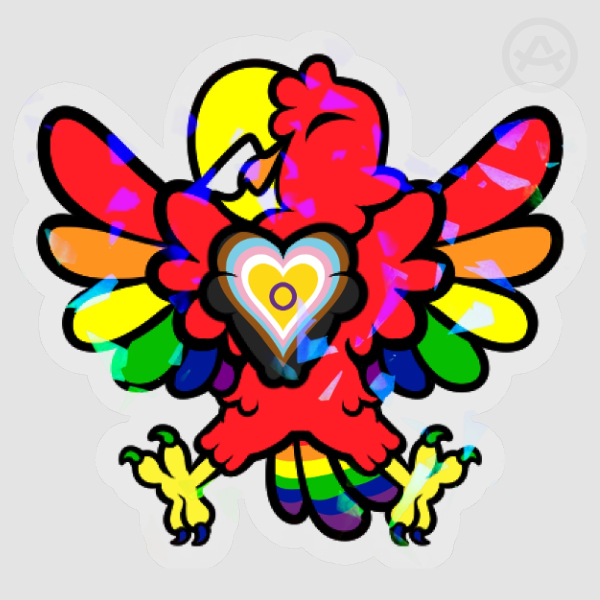 Pride Parrot Inclusive Sticker