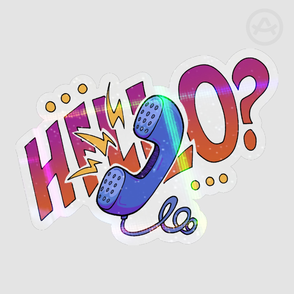 FNAF Phone Guy "Hello?" - Cross Rainbow Die Cut Sticker