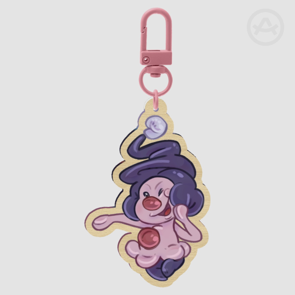 Baby Clown wooden charm 6cm