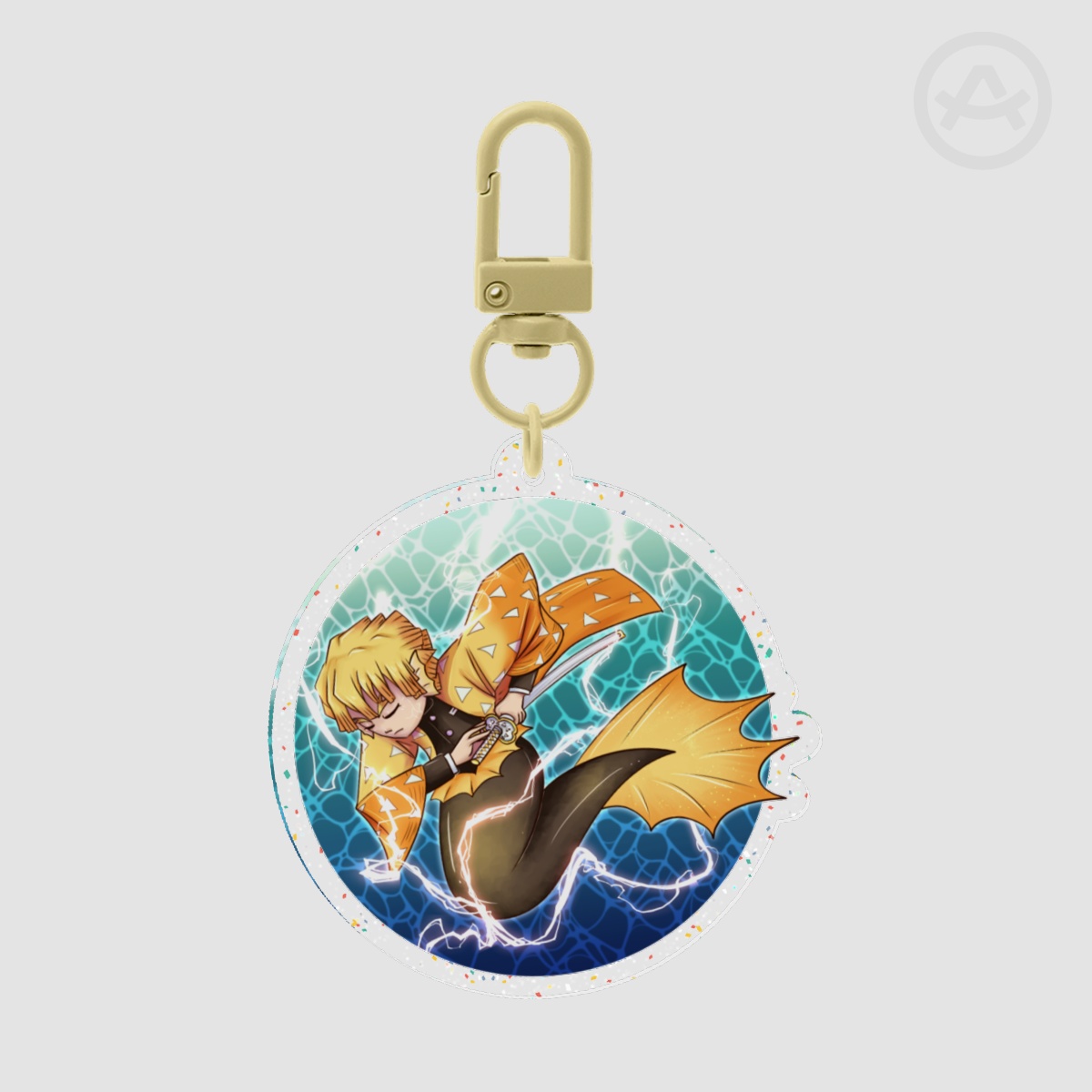 Zenitsu Fish Glitter Acrylic Keychains