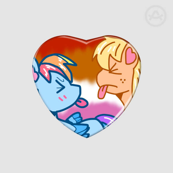 AppleDash Holo Heart Pin 🍎🌈