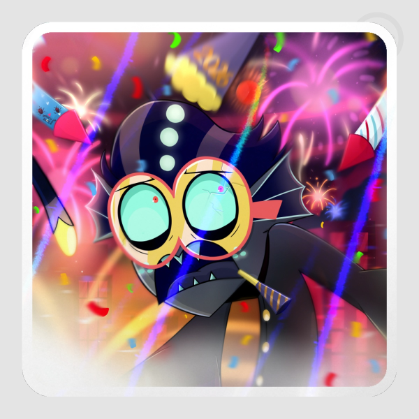 2026 New Year’s Baxter holographic sticker 🎆