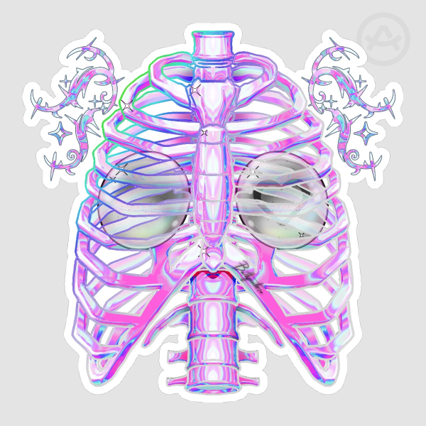 Ribcage - Hot Foil Stamping Die Cut Sticker