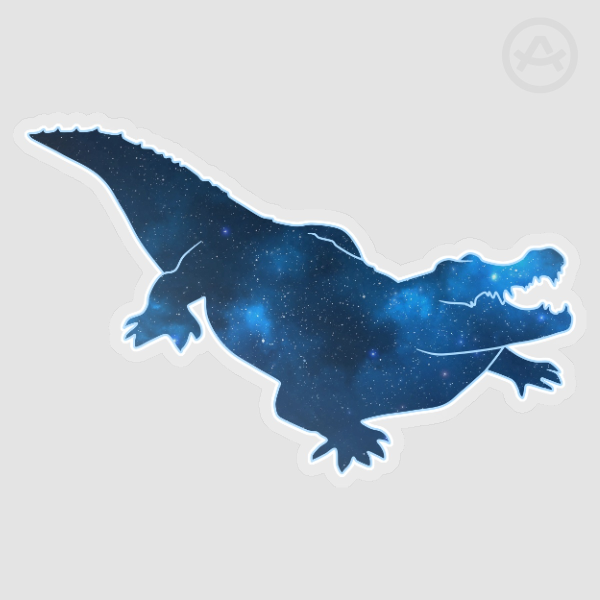 Starry Alligator (Blue) Vinyl Sticker