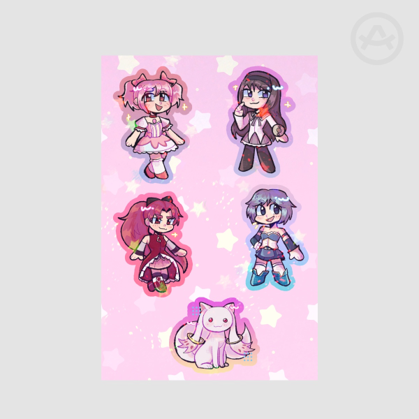 Madoka Magica Coated Paper Stickers Sheet a5