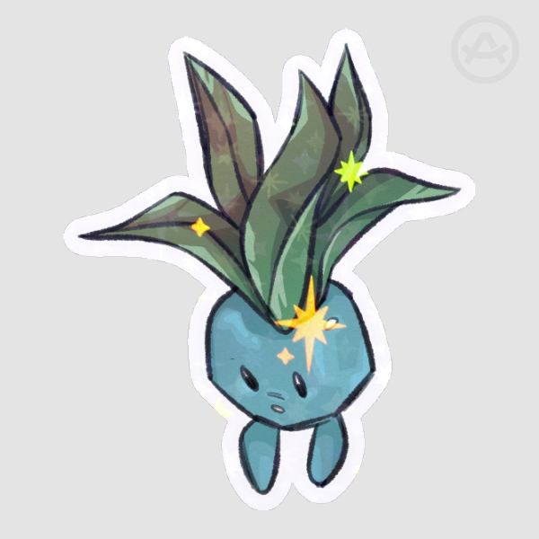Oddish Pokémon PET Vinyl Die Cut Sticker