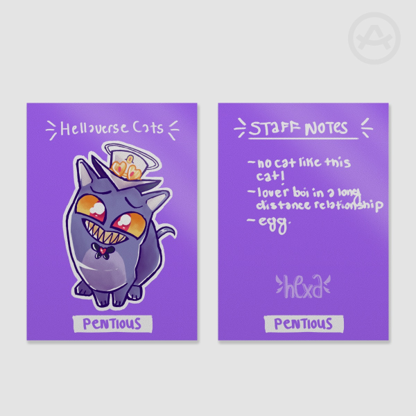 Cat Pentious || Hellaverse Cats Fan Card