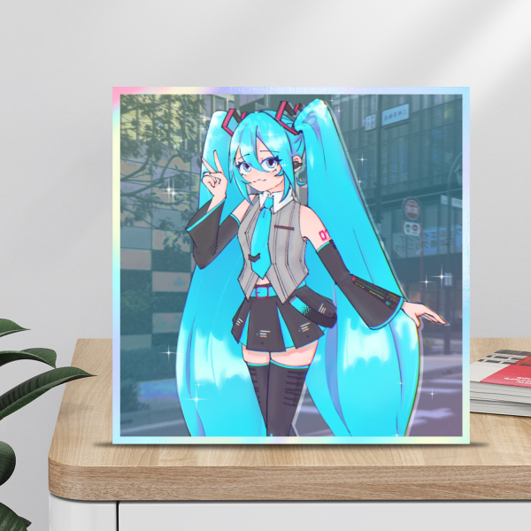Miku 5.5" x 5.5" Art Board with Rainbow Edge