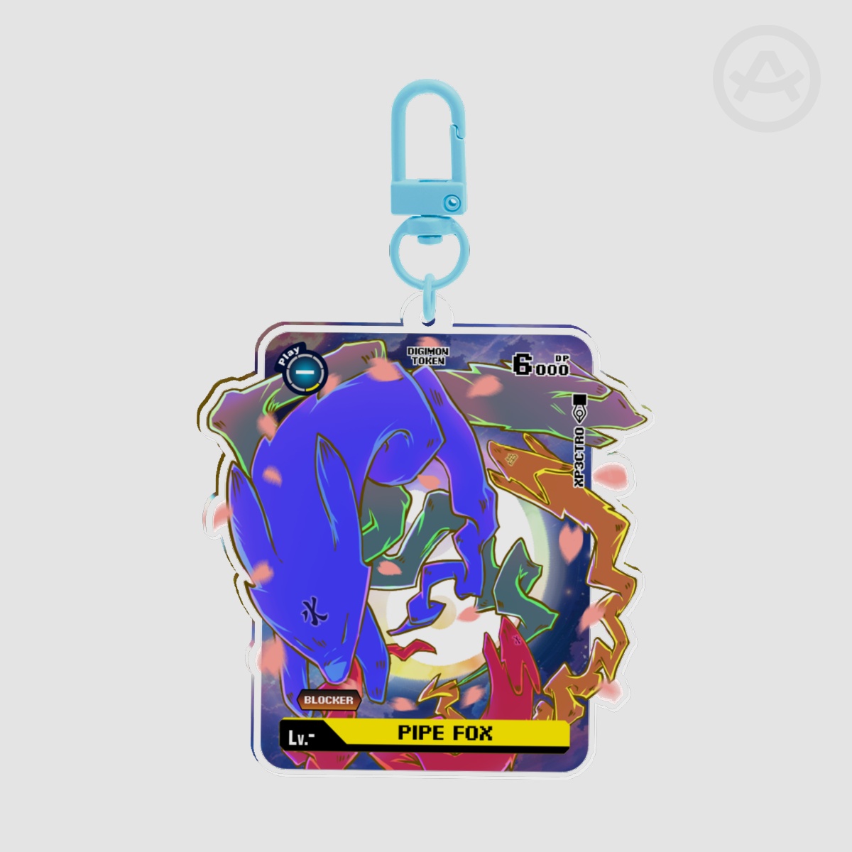 Blue Pipe Fox Token Keychain