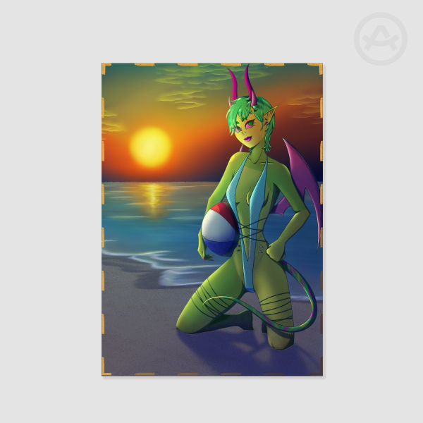 Lime Summer Beach Poster