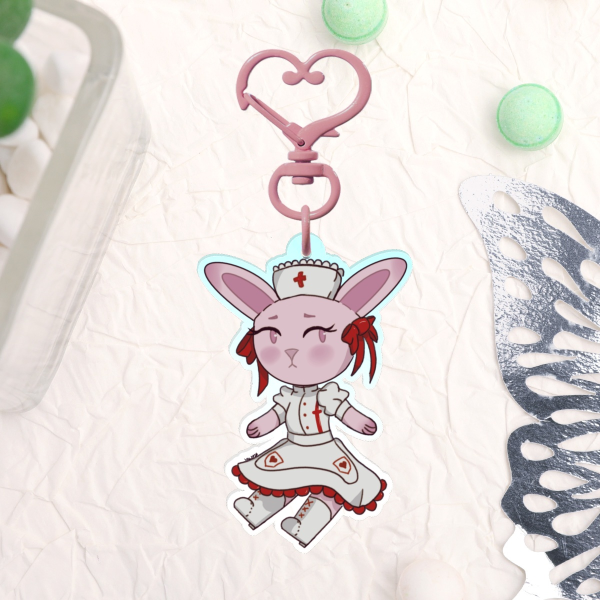 Nurse Bunny Clear Acrylic Keychains