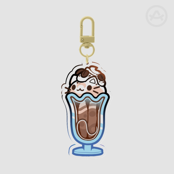 Coffee Milkshake Cat Keychain