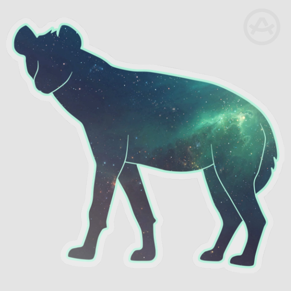 Starry Hyena (Green) Vinyl Sticker