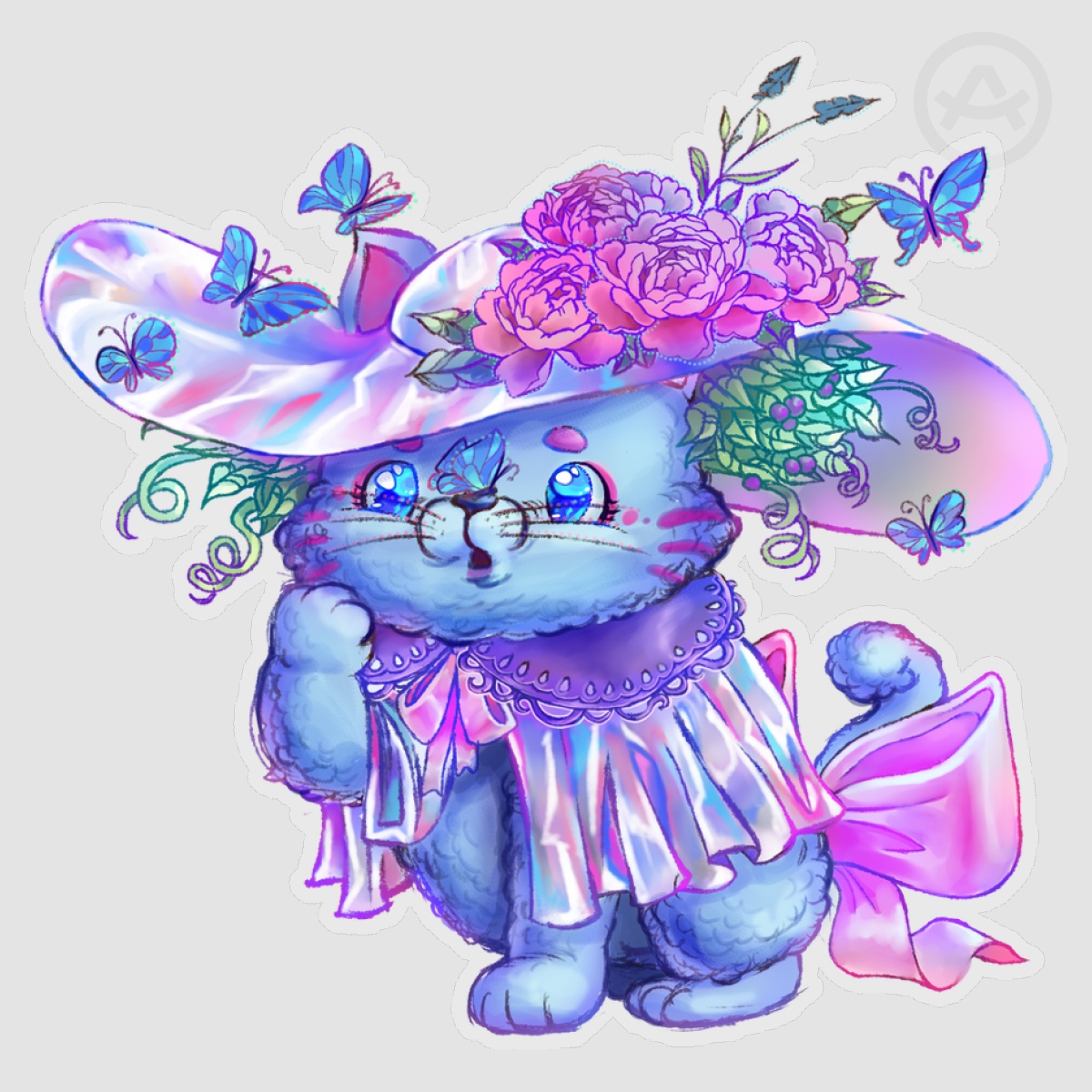 Magical Garden Kitty Cat Clear Transparent Stickers