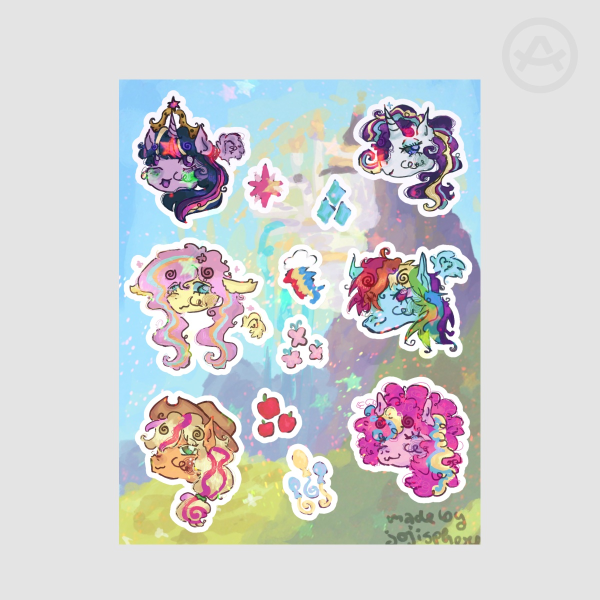 MLP main 6 holographic sticker sheet
