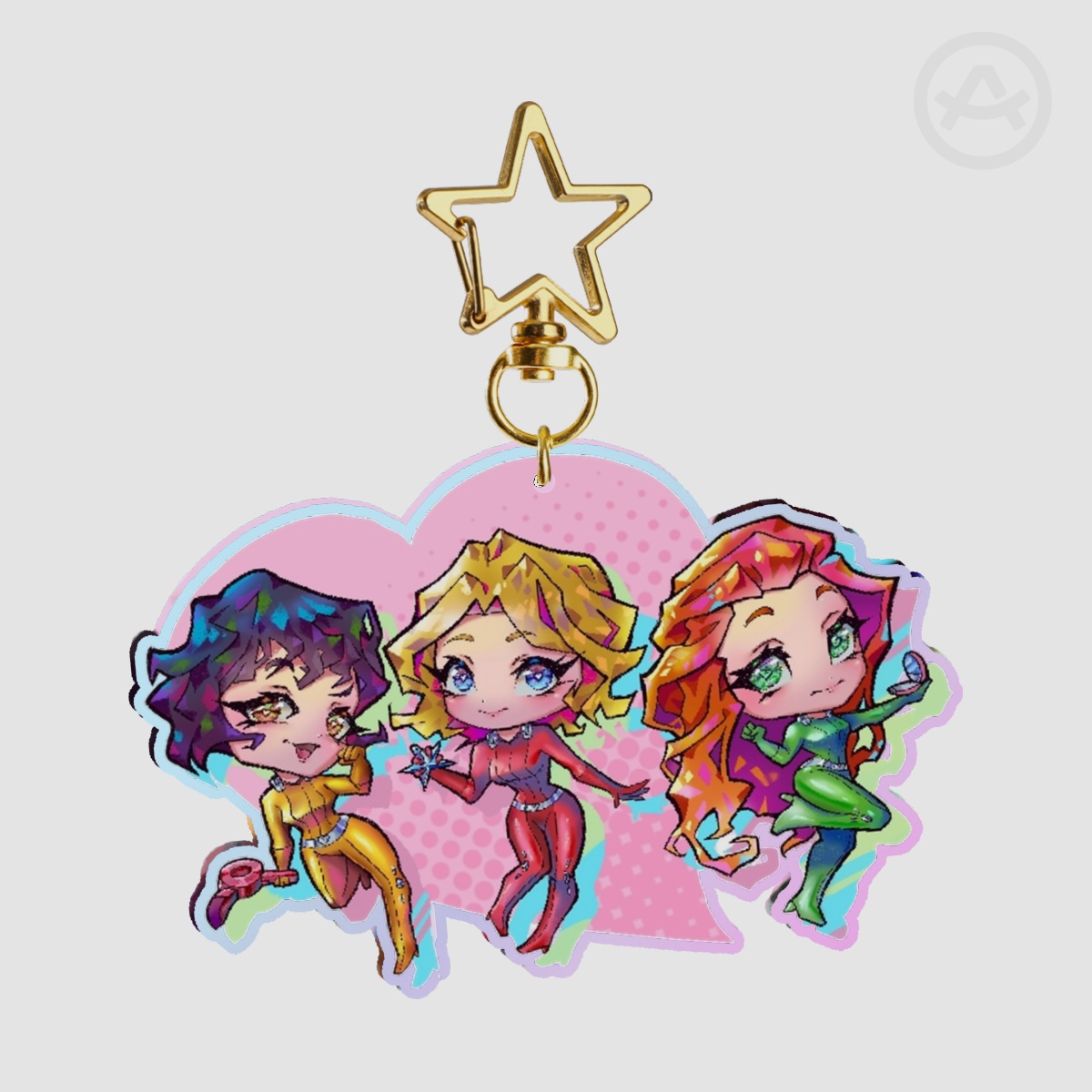 Totally Spies Rainbow Holographic Acrylic Keychains