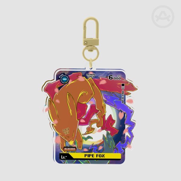 Yellow Pipe Fox Token Keychain