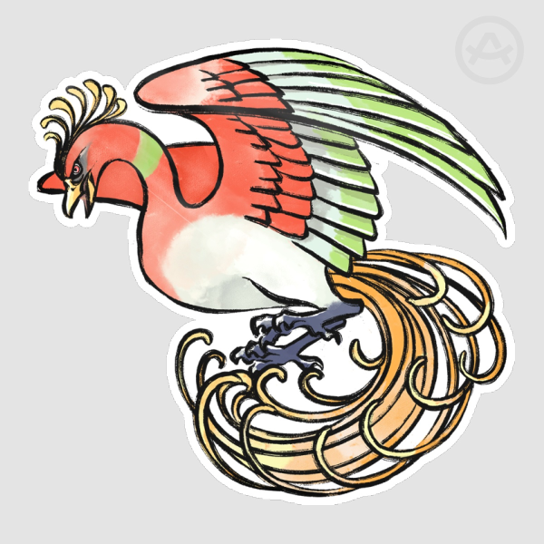 Ho-Oh Die Cut Sticker