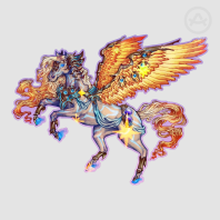 Pegasus -Holographic golden stars BIG Sticker