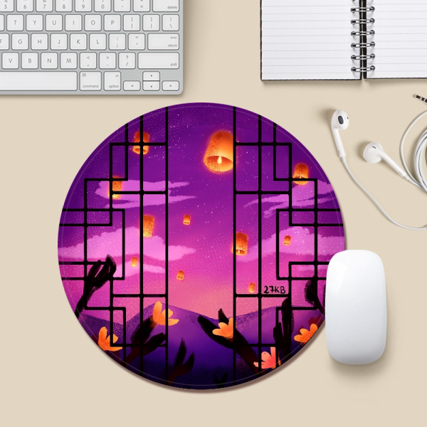 Lantern Festival Round Mouse Pad