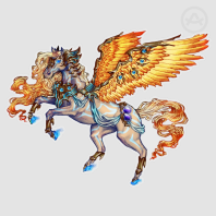 Golden Pegasus Transparent Clear Sticker