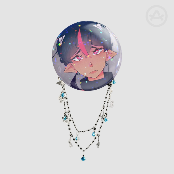 sparkle button with chains