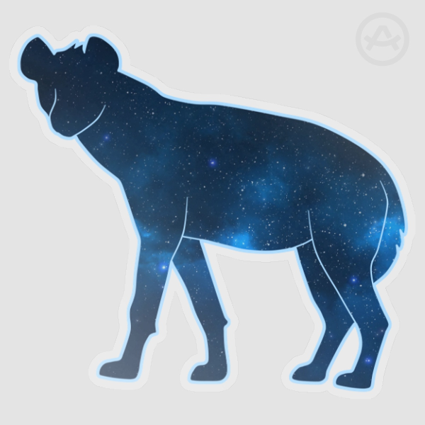 Starry Hyena (Blue) Vinyl Sticker