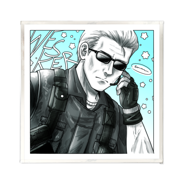 Wesker Silver-Edged Art Board Print