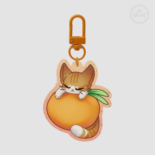 Orange Cat Acrylic Keychain