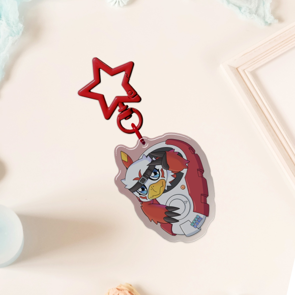 Epoxy Clear Acrylic Keychains Hawkmon