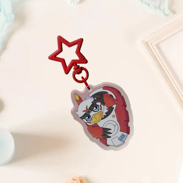 Epoxy Clear Acrylic Keychains Hawkmon