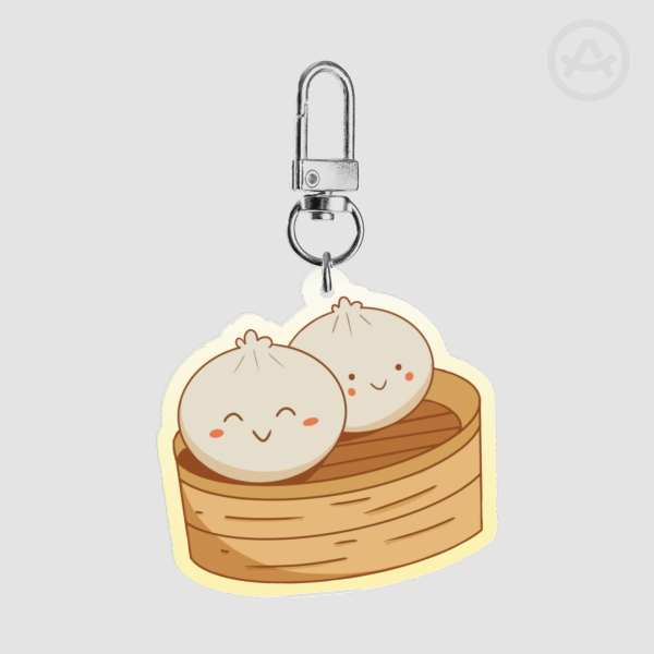 Baozi Buddies Dumplings in a Steamer Keychain