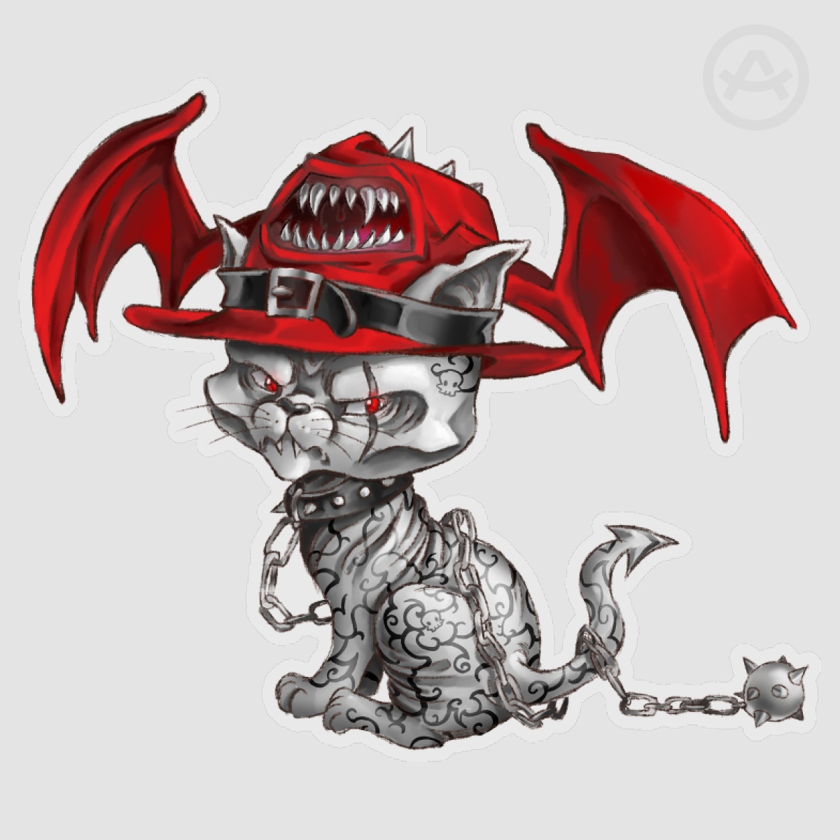 Demon Cat Clear Transparent Stickers