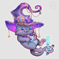 Magical Wizzard Kitty Cat -Clear Transparent ticker