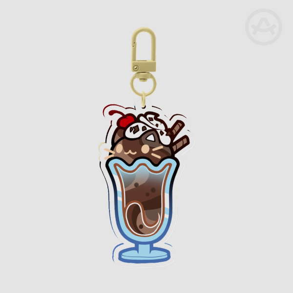 Chocolate Milkshake Cat Keychain