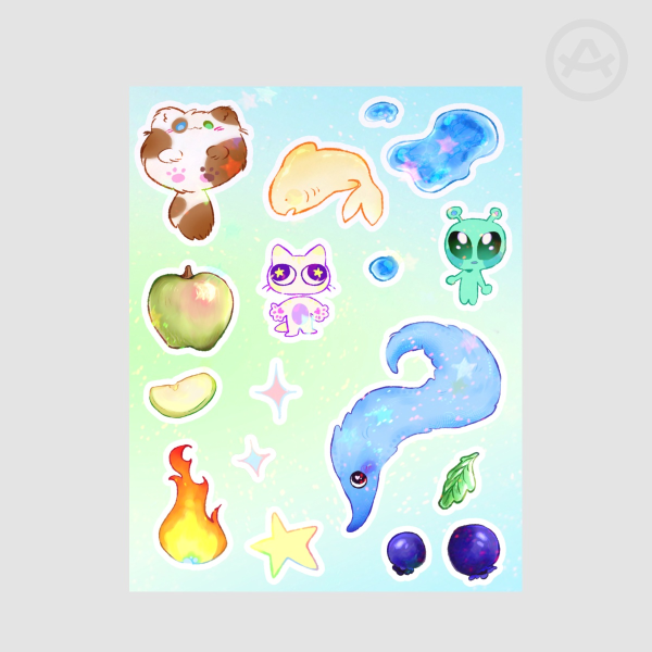 Random Stickers Sheet Coated Paper