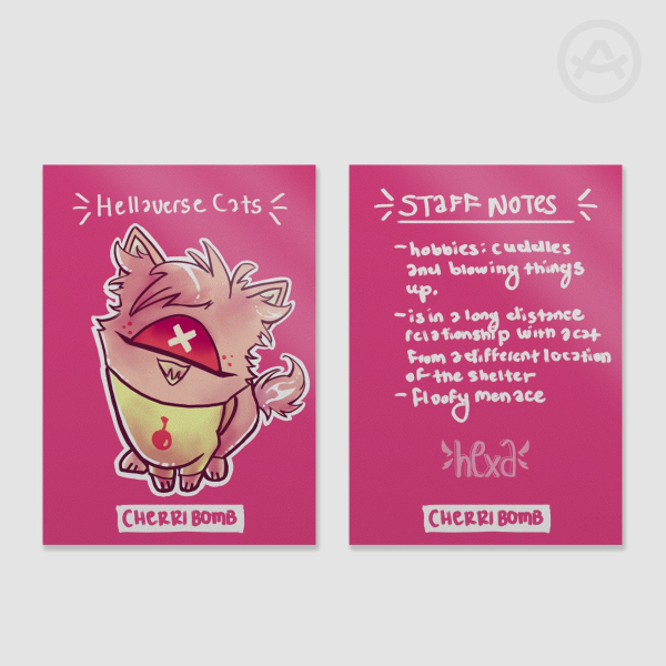Cat Cherri Bomb || Hellaverse Cats Fan Card
