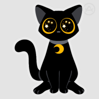 Black Kitty PET Vinyl Die Cut Sticker