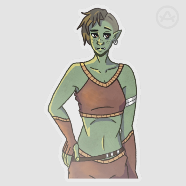 Orc Woman Vinyl Sticker
