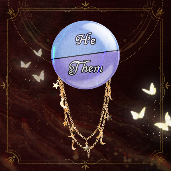 He/Them Badge With Chains