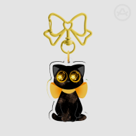 Black Kitty Acrylic Keychain